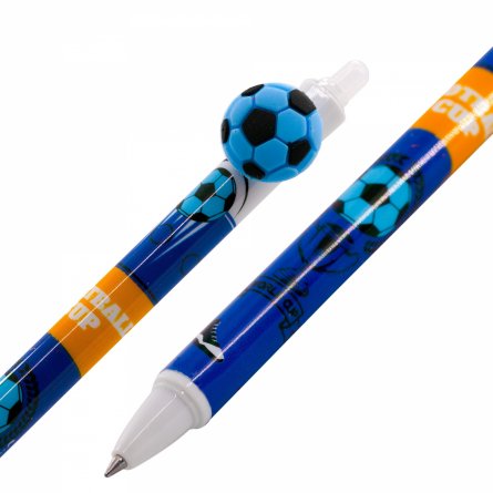 Ручка гелевая пиши-стирай Alingar, автомат, "Мячики", 0,5 мм, синяя,  круглый, цветной, пластиковый корпус, картонная упаковка фото 3