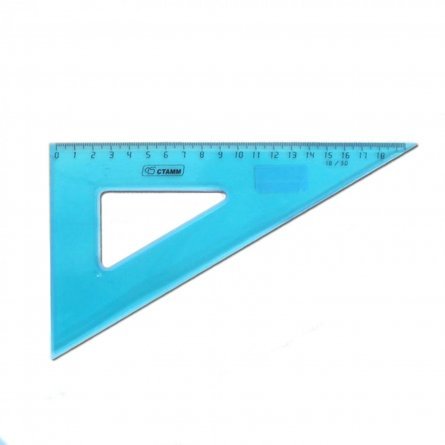 Треугольник СТАММ, 18 см, 30 градусов, пластик, прозрачный, тонированный фото 2