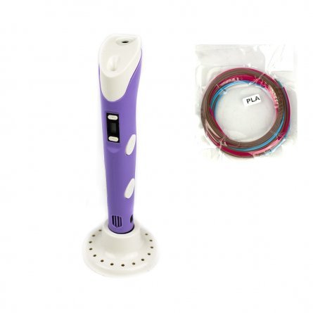 Ручка 3D Zoomi, ZM-052, пластик ABS/PLA - 3 цвета, фиолетовая, подставка пластиковая под ручку, картонная упаковка фото 6