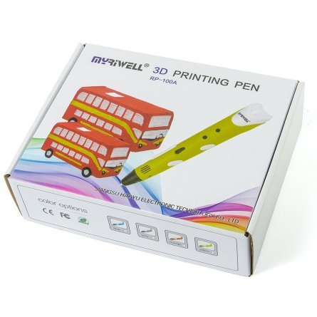 Ручка 3D Myriwell RP100A, пластик ABS - 3 цвета, синяя, картонная упаковка фото 3