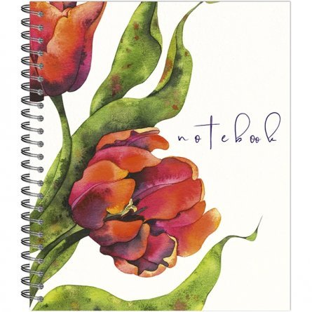 Тетрадь 96л., А5, клетка, Полином "Beautiful Tulips", гребень, мелованный картон, 4 дизайна фото 2