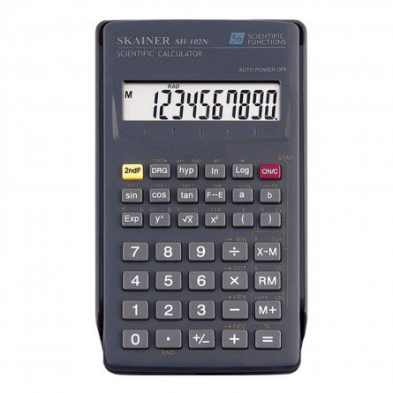 Калькулятор SKAINER 10 разрядов, 71*134*12 мм, черный,  56 фукций, "SH-102N" фото 1
