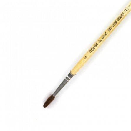Кисть пони, Alingar, круглая, №5, деревянная ручка фото 2