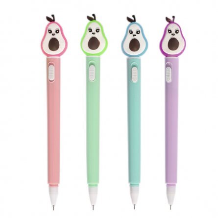 Ручка гелевая Alingar "Авокадо", с подсветкой, 0,5 мм, синяя, игольчатый наконечник, цветной пластиковый корпус фото 3