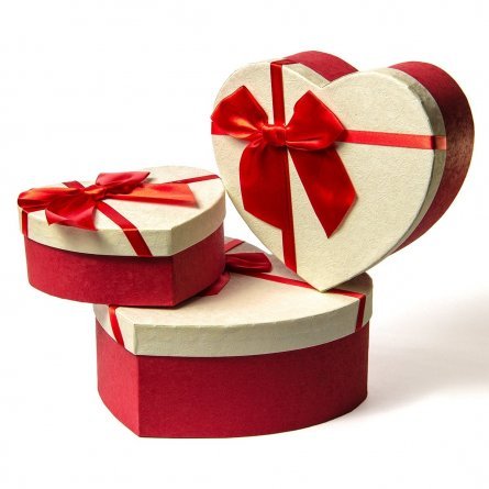 Набор подарочных коробок, "Сердце",  3шт, ассорти, 18*21*8, 14*18*7, 12*15*5 см фото 2
