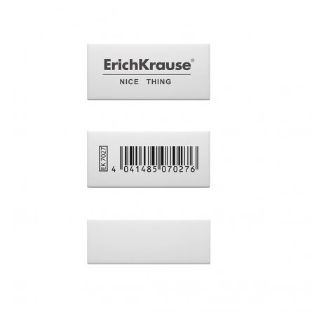Ластик Erich Krause,"Nice Thing", термопластичная резина, прямоугольный, белый, 40 х 19 х 15 мм., картонная упаковка фото 4