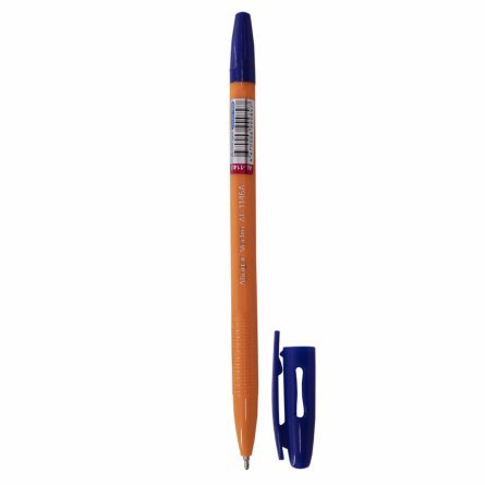 Ручка шариковая Alingar на масляной основе"Vectro-А" , 1 мм, синяя, пулевидный наконечник, шестигранный, грип, оранж. пластик. корпус, картон. упак. фото 3