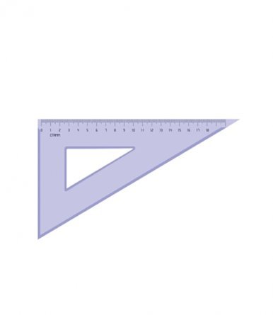 Треугольник СТАММ, 18 см, 30 градусов, пластик, прозрачный, тонированный фото 1