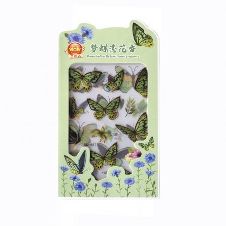 Наклейки детские Alingar, 10 см х 22 см, "Бабочки", ПВХ, тиснение, пакет с европодвесом фото 6