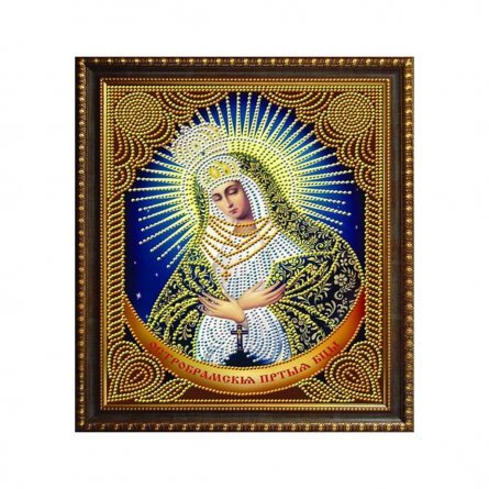 Алмазная мозаика Alingar, на подрамнике, с частичным заполнением, (блест.), 27х33 см, 7 цветов, "Икона Остробрамской Пресвятой Богородицы" фото 1