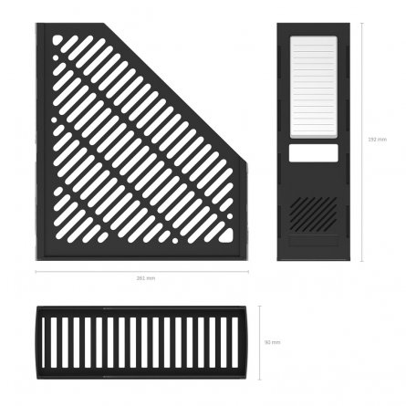 Подставка д/бумаг вертикальная пластиковая ERICH KRAUSE Classic, черная фото 2