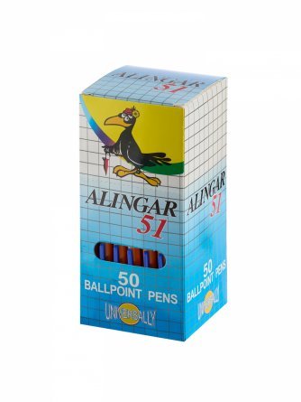 Ручка шариковая Alingar, "51", 1 мм, синяя, шестигранный, оранжевый, пластиковый корпус, картонная упаковка фото 4