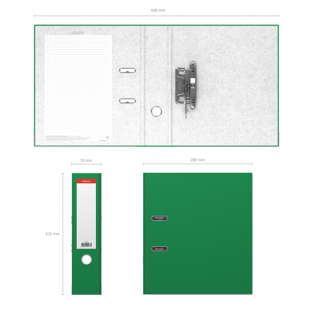 Папка-регистратор 70мм Erich Krause"Standard", А4,зеленый фото 2