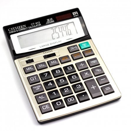 Калькулятор Alingar 12 разрядов, 210*155*10 мм, двойное питание, серый металлик, "CT-912" фото 1