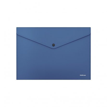 Папка-конверт на кнопке, ErichKrause, А4 232х333 мм, 140 мкм, пластик, "Fizzy Classic", синий фото 1