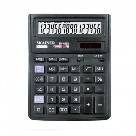 Калькулятор SKAINER 16 разрядов, 143*192*39,5 мм, черный, "SK-486II" фото 1