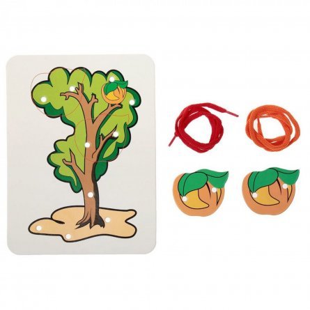Раскраска-шнуровка Ракета "Дерево и два абрикоса", пакет, европодвес фото 1