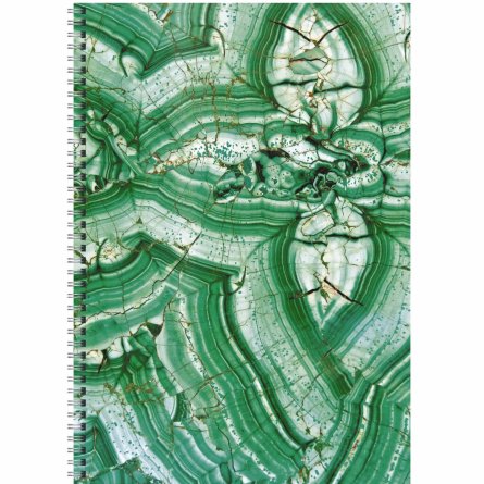 Тетрадь 80л., А4, линия, Канц-Эксмо "Малахит", спираль, мелованный картон фото 1