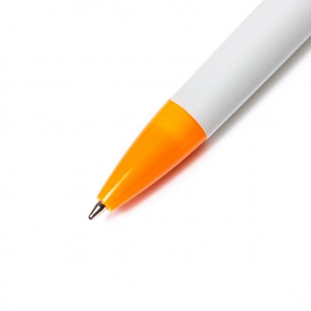Ручка шариковая Alingar, 0,7 мм, синяя, автоматическая, под логотип, круглый, белый, пластиковый корпус, картонная упаковка фото 2
