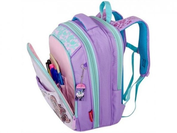 Рюкзак Across, школьный, фиолетовый-бирюзовый, 38x27x16 см фото 4