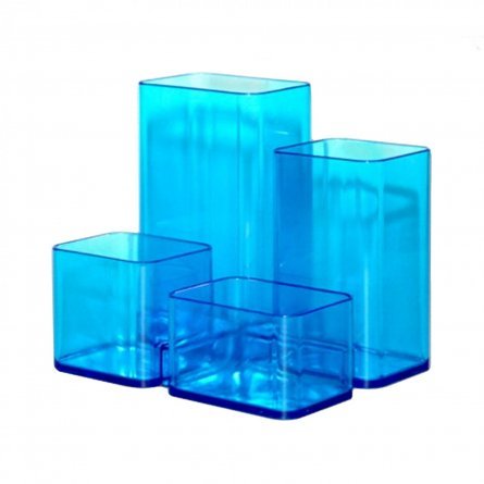 Подставка-органайзер "Юнион", пластик, тонир.голубой фото 1