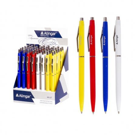 Ручка шариковая Alingar "Гармония", 0,7 мм, синяя, автоматическая, круглый, цветной, пластиковый корпус, картонная упаковка фото 1