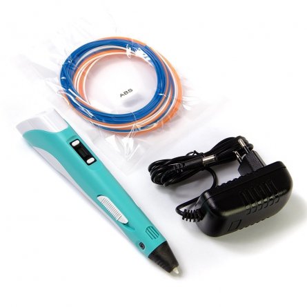 Ручка 3D Zoomi, ZM-052, пластик ABS/PLA - 3 цвета, голубая, подставка пластиковая под ручку, картонная упаковка фото 4