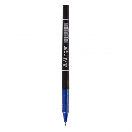 Ручка шариковая Alingar, 0,7 мм, синяя, игольчатый наконечник, грип, круглый цветной пластиковый корпус, картонная упаковка фото 3