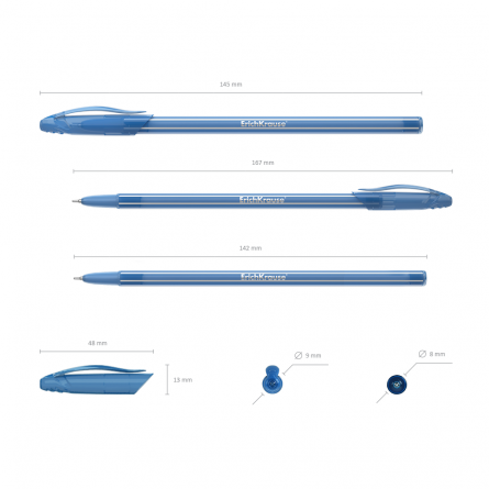 Ручка шариковая Erich Krause " Neo Cocktal", 0,6 мм, синий, игольчатый наконечник, фактурный, цветной, пластиковый корпус, пластиковая упаковка фото 3