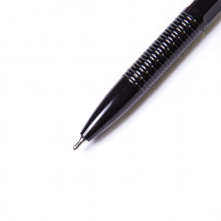 Ручка шариковая Alingar на масляной основе "Vectro", 1 мм, черная, пулевидный наконечник, грип,  шестигранный, черный, пластиковый корпуc фото 3