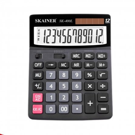 Калькулятор "SKAINER" SK-400L, пластик, 12 разряд., 150*193*29мм фото 1