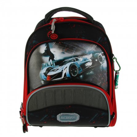 Рюкзак Across, школьный, с мешком д/обуви, черный-красный, 29х37х15 см фото 1