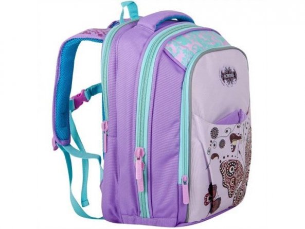 Рюкзак Across, школьный, фиолетовый-бирюзовый, 38x27x16 см фото 2