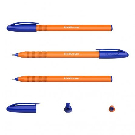Ручка шариковая Erich Krause"U-108 Orange Stick Ultra Glide Tech", 1.0 мм, синий, шестигранный, оранжевый, пластиковый корпус, картонная упаковка фото 3