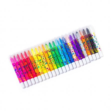 Набор цветных карандашей для грима на основе воска 24 цв., выкручивающий механизм,