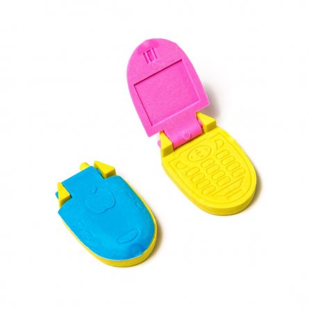 Ластик детский, из синтетического каучука, в виде сотового телефона,  ассорти 3 цвета