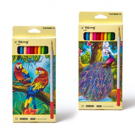 Цветные карандаши 12 цв."Живая природа" дерев. корпус, грифель 0,3мм ., картонная коробка