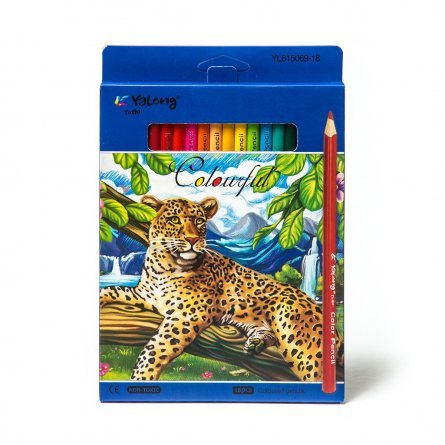 Цветные карандаши 18цв., трехгран., яркий корпус  грифель,0,3мм ,картонная коробка