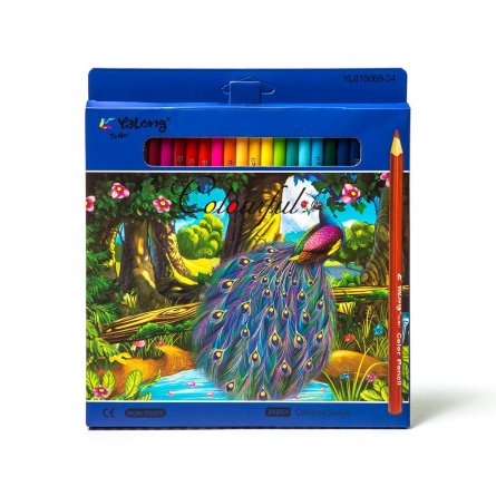 Цветные карандаши 24цв., трехгран., яркий корпус  грифель,0,3мм ,картонная коробка