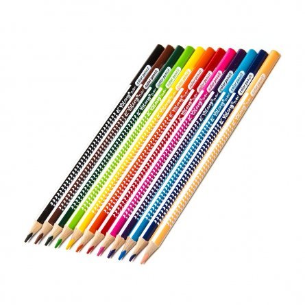 Цветные карандаши 12  цв., трехгранный яркий корпус грифель,0,3мм ,картонная коробка