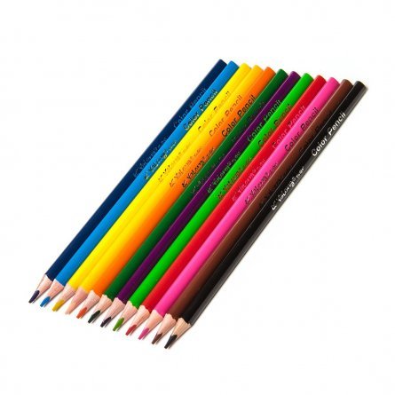 Цветные карандаши 12 цв., трехгранный корпус , грифель,0,3мм ,картонная коробка с европодвесом