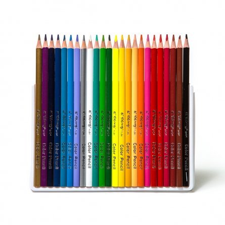 Цветные карандаши 24 цв., трехгранный корпус , грифель,0,3мм ,картонная коробка с европодвесом