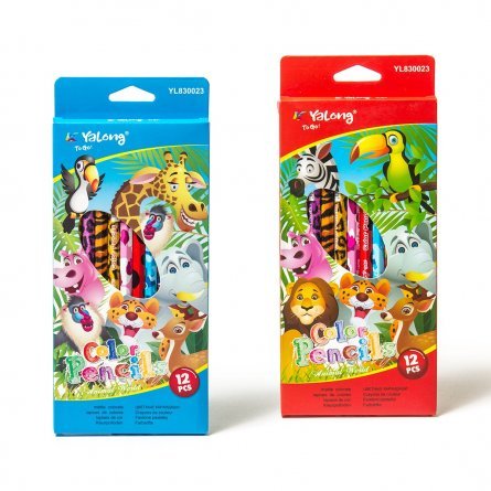 Цветные карандаши 12 цв. "Зоопарк", шестигр. корпус, картон. упаковка, европодвес