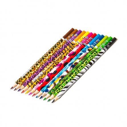 Цветные карандаши 12 цв. "Зоопарк", шестигр. корпус, картон. упаковка, европодвес