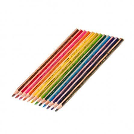 Цветные карандаши 12 цв."Животные" трехгранный деревянный корпус, грифель 0,3мм ., картонная коробка
