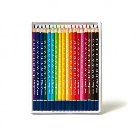 Цветные карандаши 18цв. 3-гран., деревянный корпус "Шахматка" грифель 0,3 см, картон, коробка