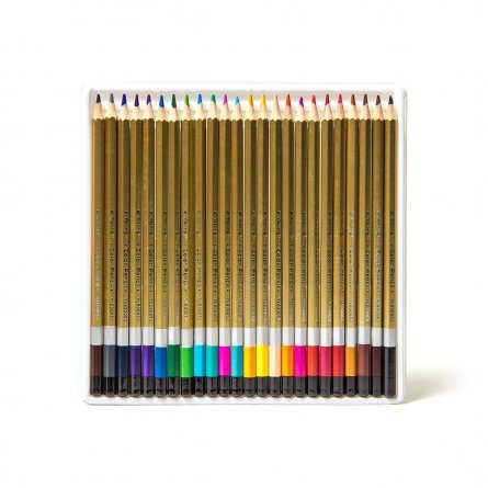 Цветные карандаши 24 цв. "золото" шестигранный деревянный корпус, грифель 0,3мм ., картонная коробка