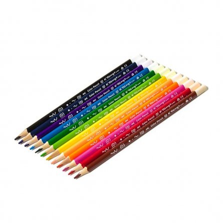Цветные карандаши 12 цв., трехгранный корпус с узором