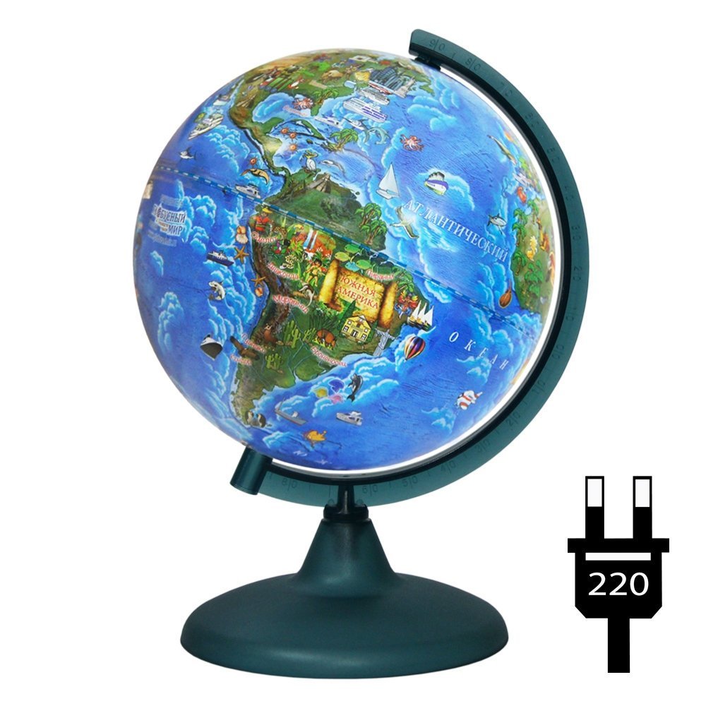 Глобус зоогеографический Globen детский Классик евро 210 мм