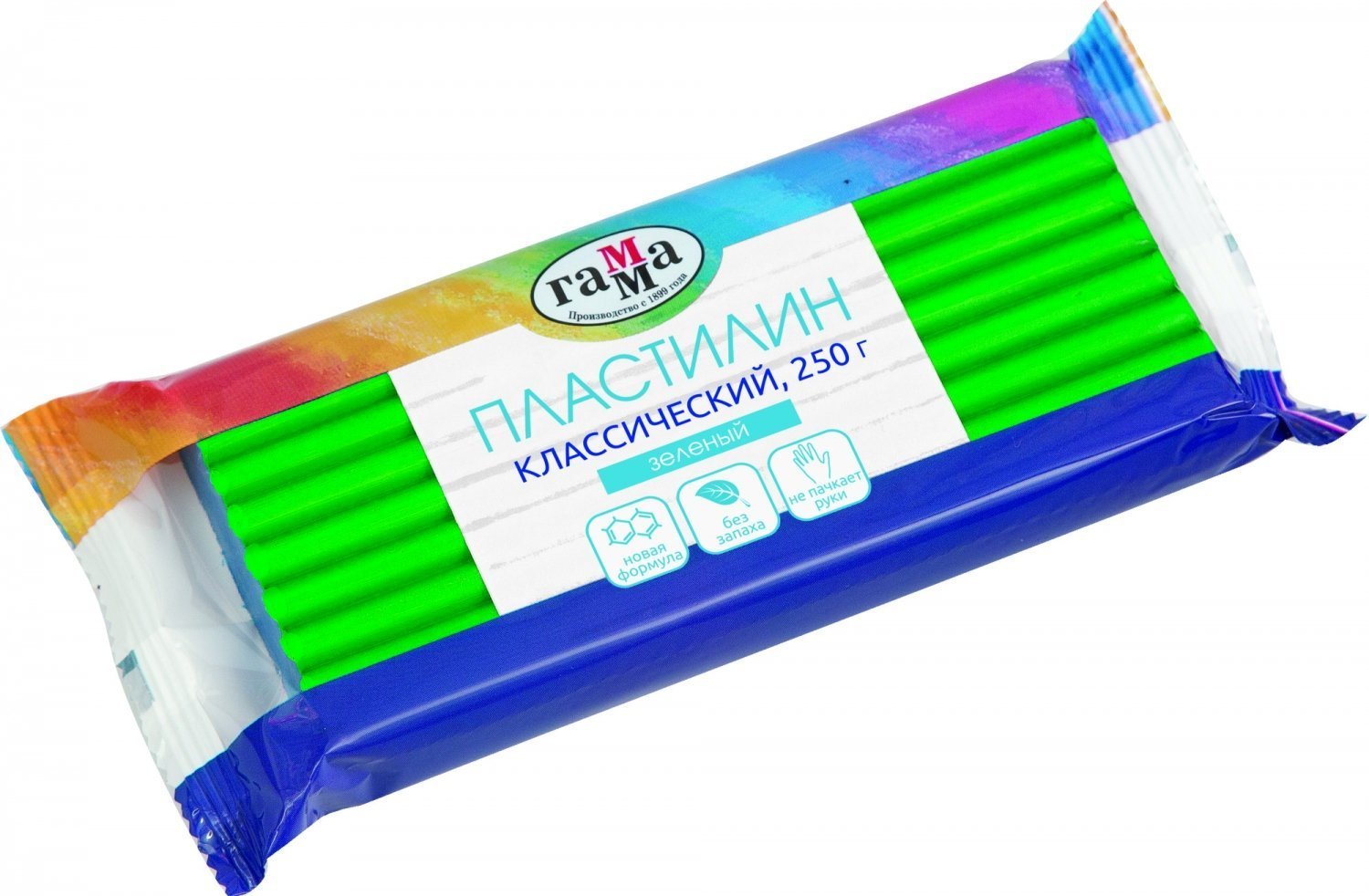 Пластилин Гамма, 250 гр., зеленый цвет, полипропилен, Детский ...